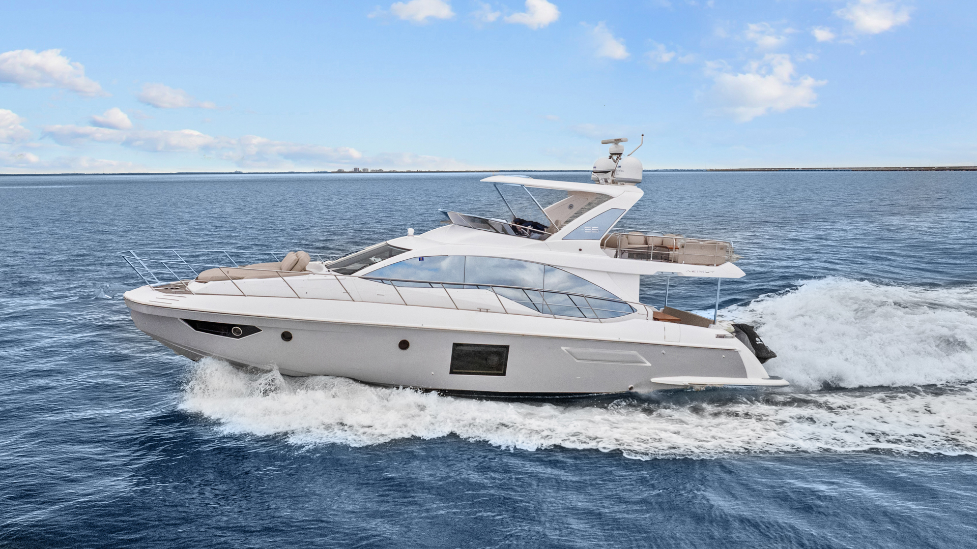 Azimut motor yacht cruising offshore